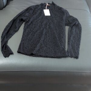 Skies Are Blue Black Textured Cowl Neck Sweater